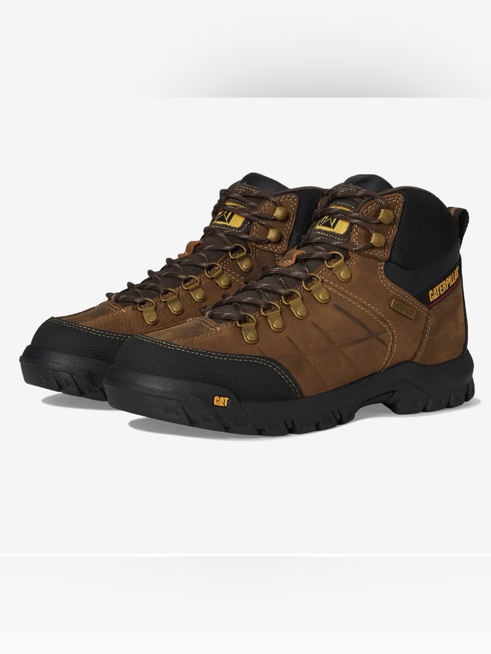 CATERPILLAR Threshold Brown and Black Lace-Up Work Boots